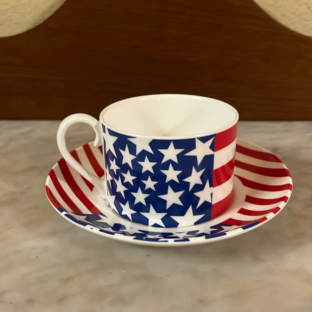 Rare-Vintage-Mayfair-Americana-Bone China-Tea Cup And Saucer-Made In England